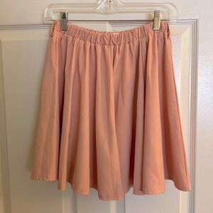Cute Peach Colored Circle Skirt with Safety Shorts